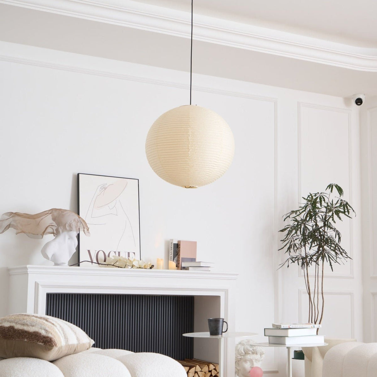 Handmade Mulberry Paper Pendant Light – Mid-Century Modern Washi Shade