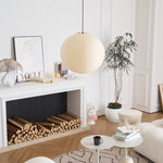 Handmade Mulberry Paper Pendant Light – Mid-Century Modern Washi Shade