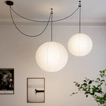 Handmade Mulberry Paper Pendant Light – Mid-Century Modern Washi Shade