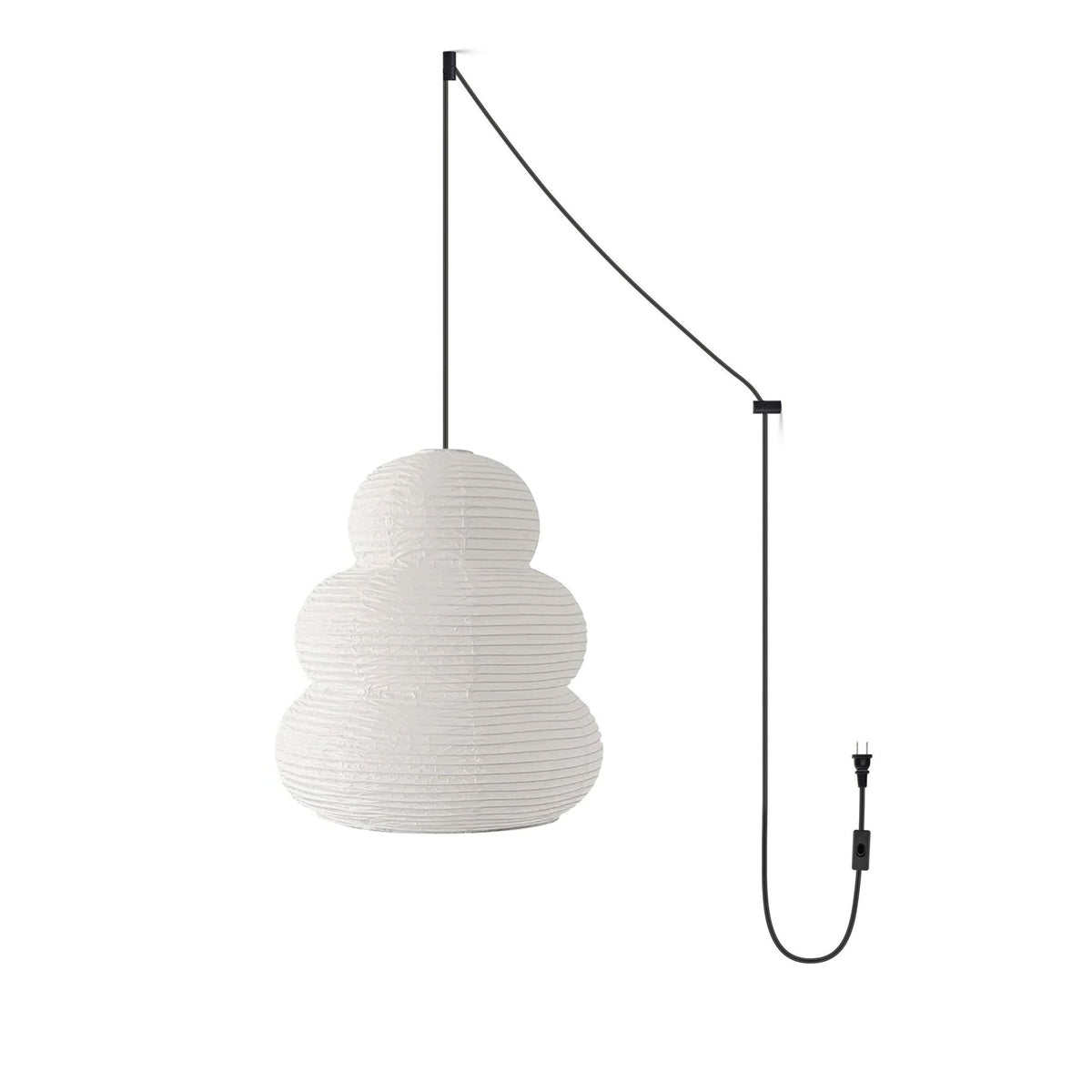 Rice Paper Swag Pendant Light – Handcrafted Mulberry Paper Hanging Lamp