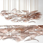 Wave Floating Leaf Gasolier Chandelier