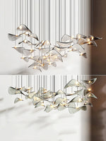 Wave Floating Leaf Gasolier Chandelier