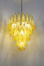 Wave Yellow Glass Chandelier | Modern Designer Pendant Light for Dining Room