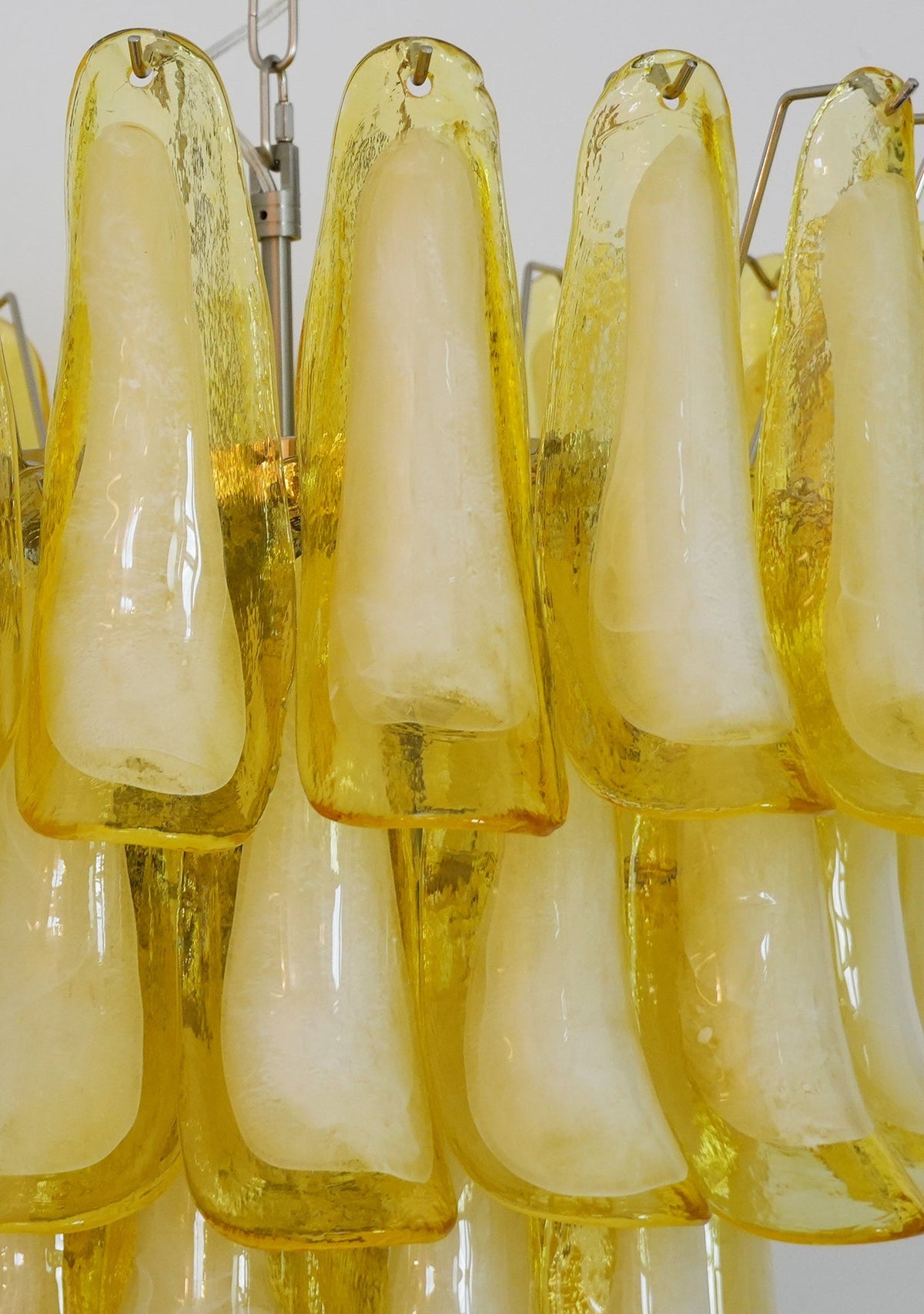 Wave Yellow Glass Chandelier | Modern Designer Pendant Light for Dining Room