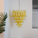 Wave Yellow Glass Chandelier | Modern Designer Pendant Light for Dining Room