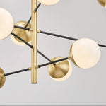 Waverly Modern Glass Chandelier in Gold for Dining Room and Living Room