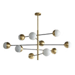 Waverly Modern Glass Chandelier in Gold for Dining Room and Living Room