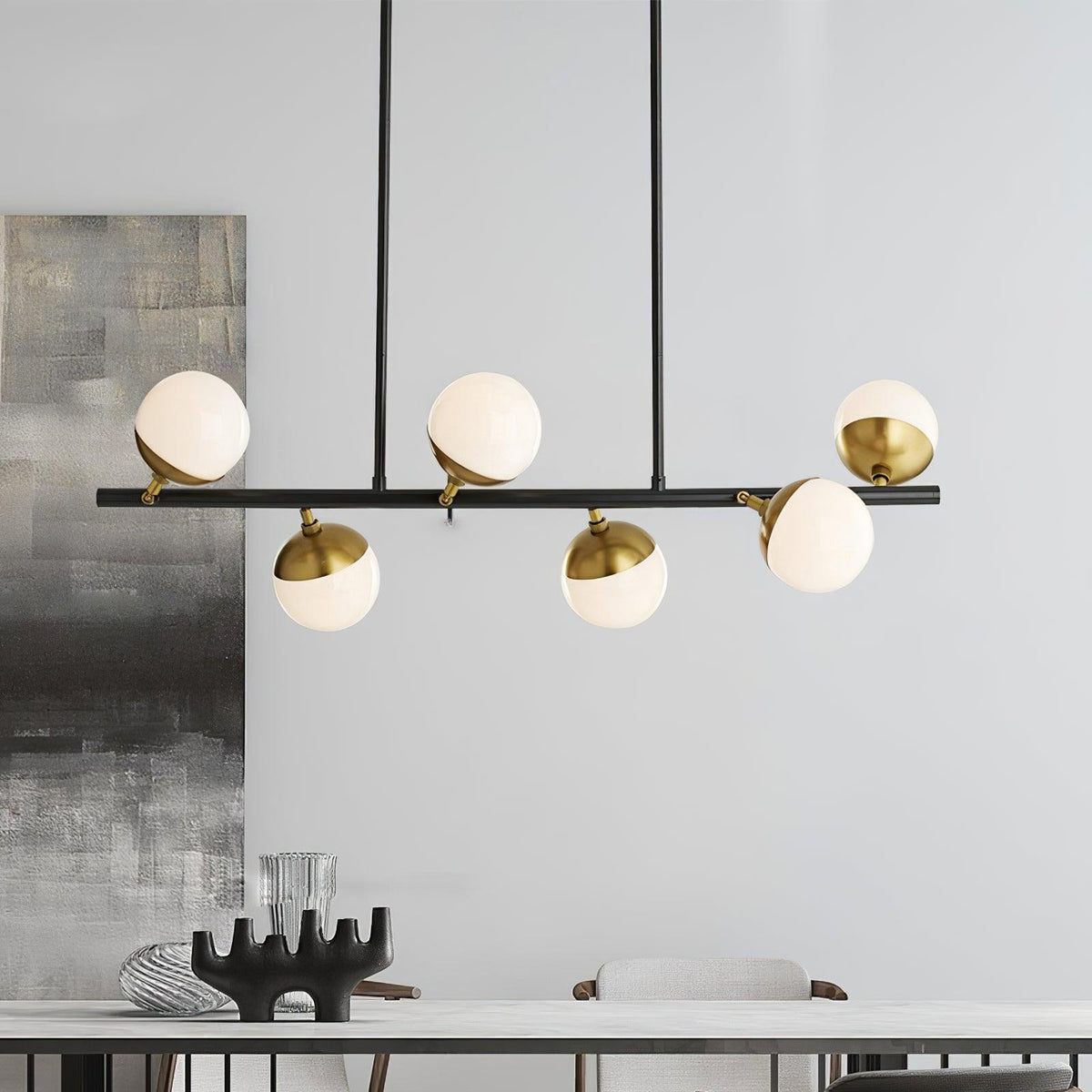 Waverly Modern Glass Chandelier in Gold for Dining Room and Living Room