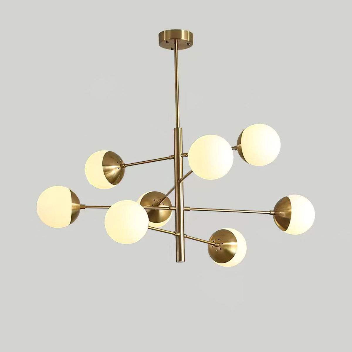 Waverly Modern Glass Chandelier in Gold for Dining Room and Living Room