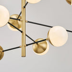 Waverly Modern Glass Chandelier in Gold for Dining Room and Living Room