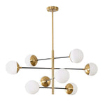Waverly Modern Glass Chandelier in Gold for Dining Room and Living Room