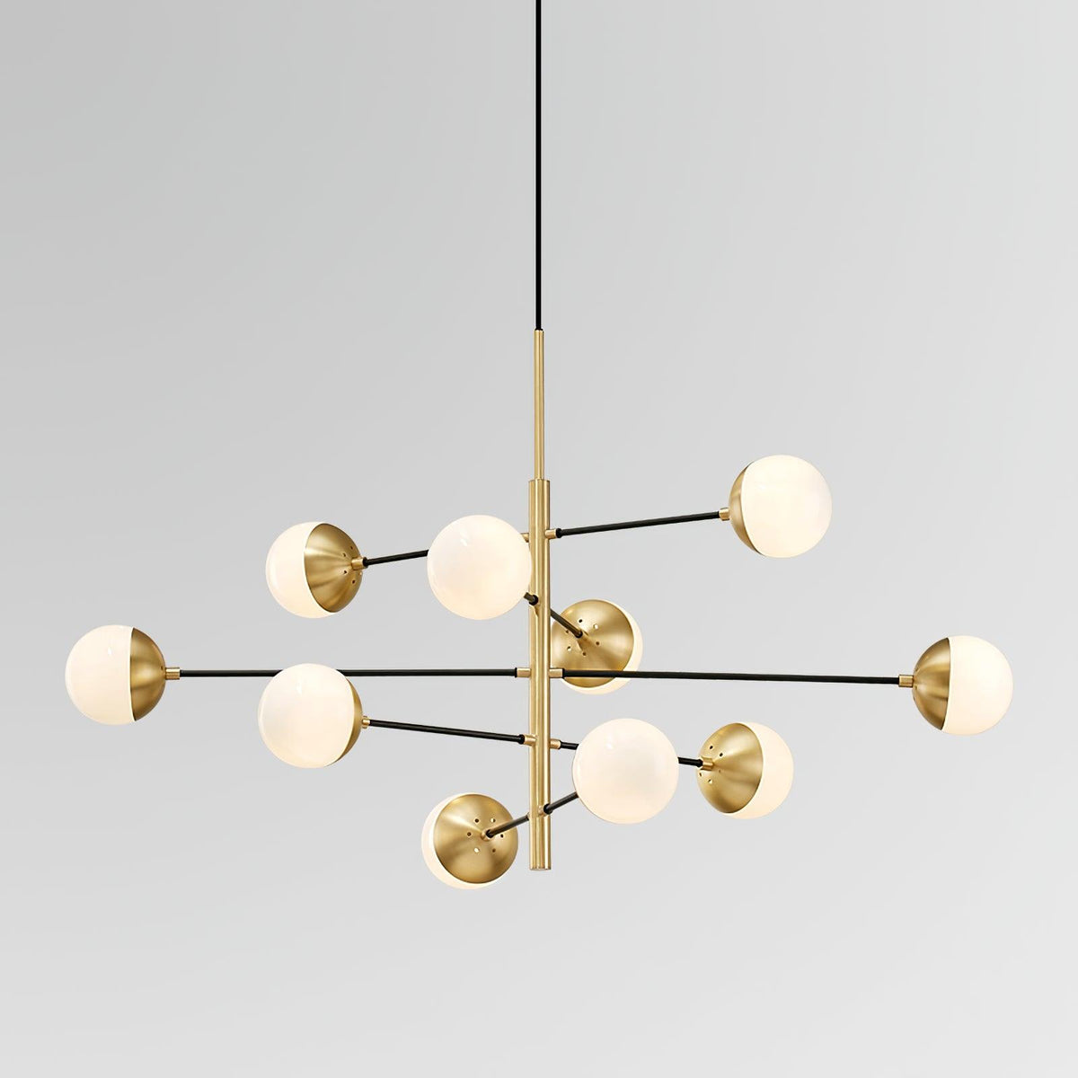 Waverly Modern Glass Chandelier in Gold for Dining Room and Living Room