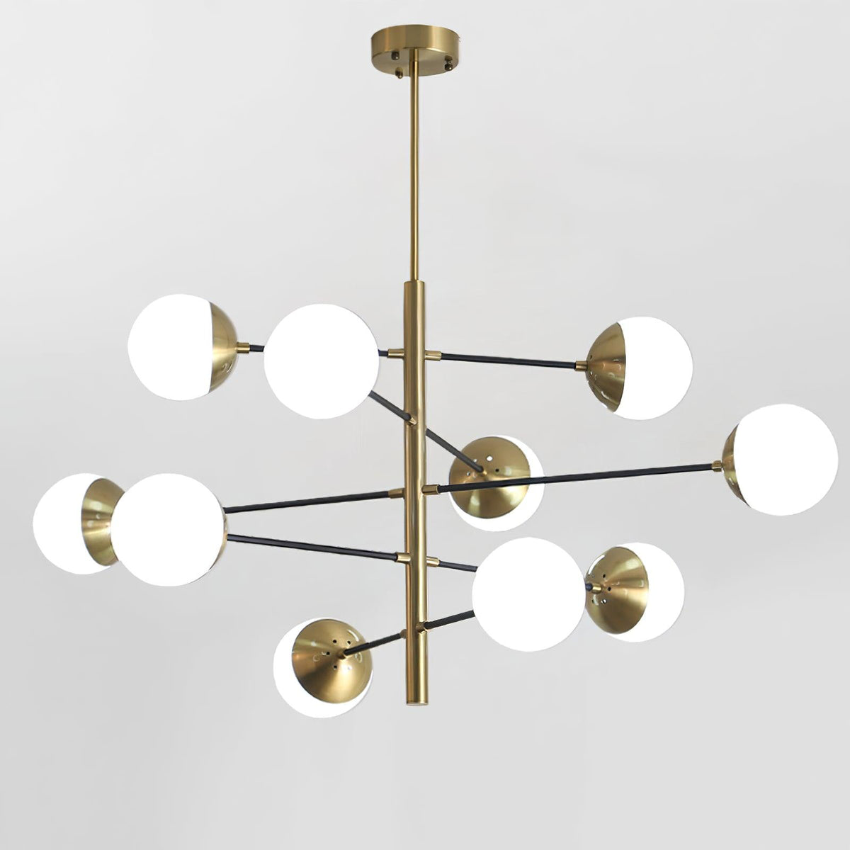 Waverly Modern Glass Chandelier in Gold for Dining Room and Living Room
