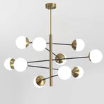 Waverly Modern Glass Chandelier in Gold for Dining Room and Living Room