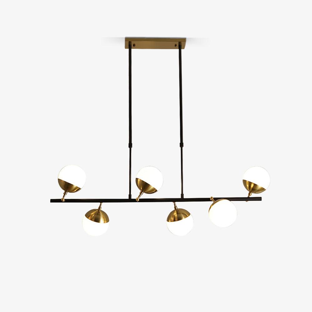 Waverly Six-Light Modern Glass Chandelier for Dining Room and Restaurant