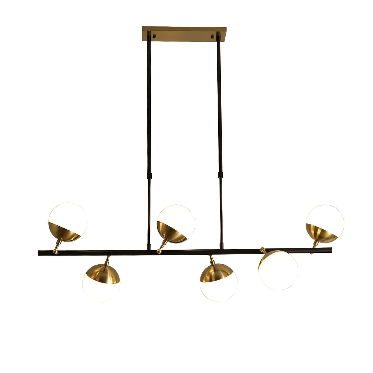 Waverly Six-Light Modern Glass Chandelier for Dining Room and Restaurant