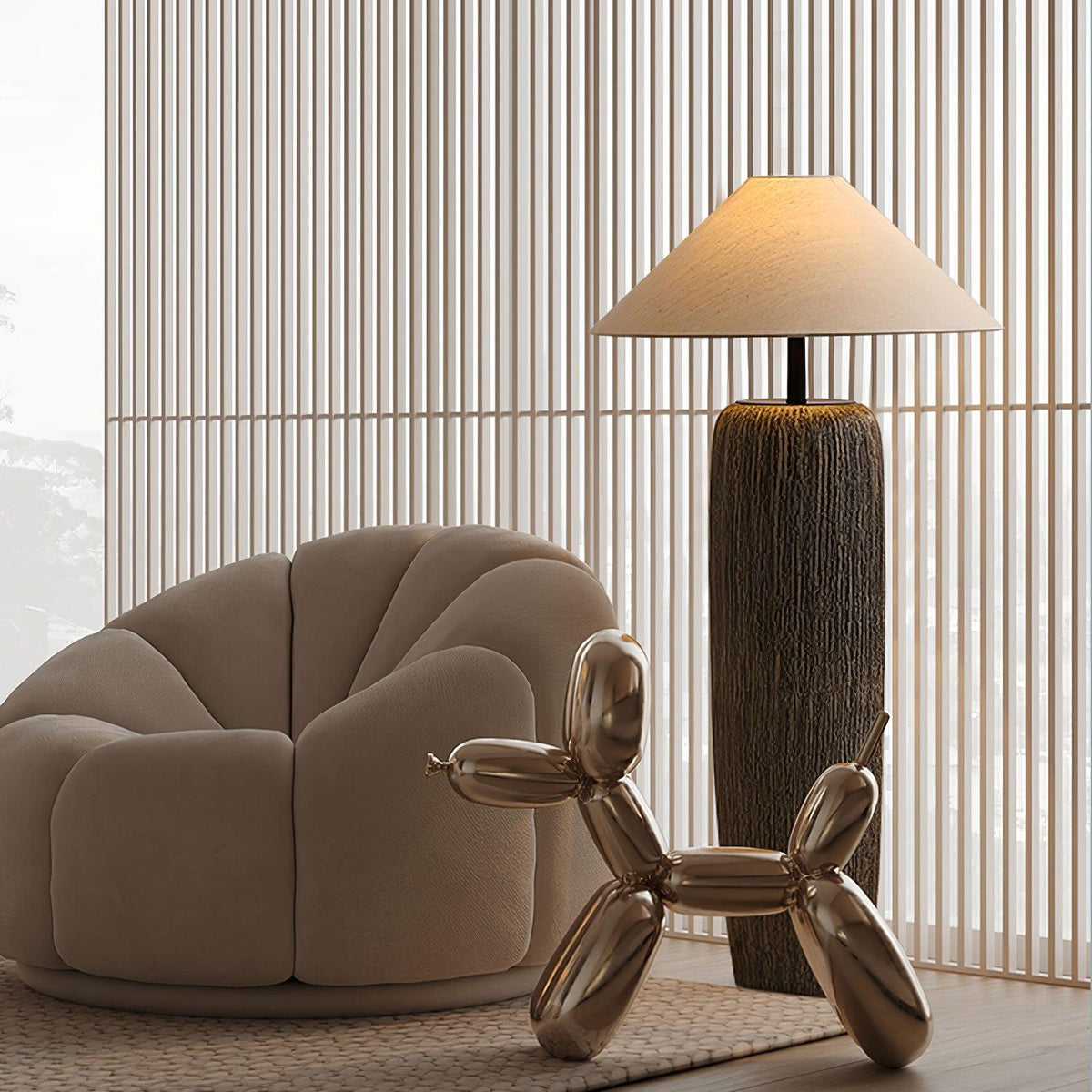 Weathered Wood Floor Lamp