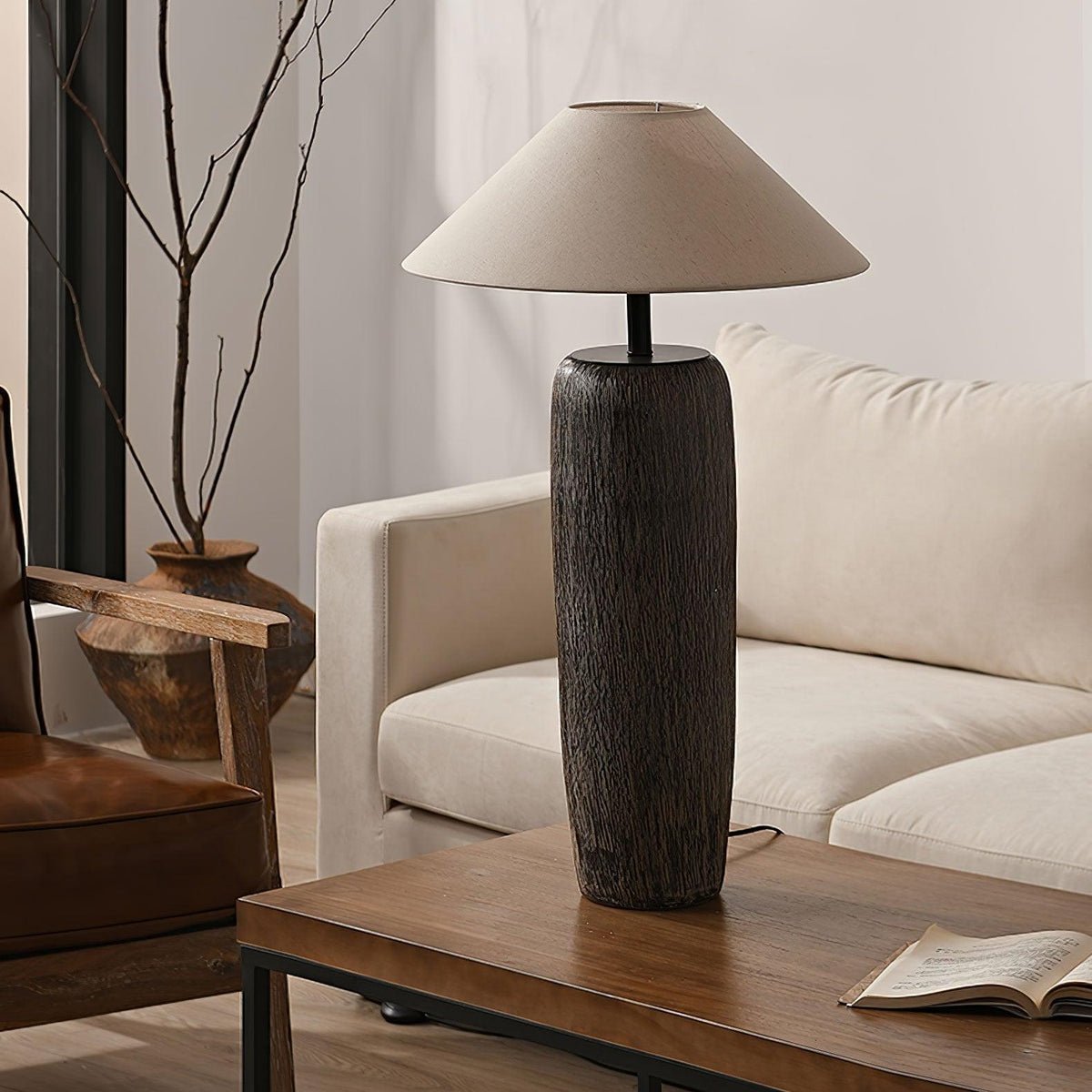 Weathered Wood Floor Lamp