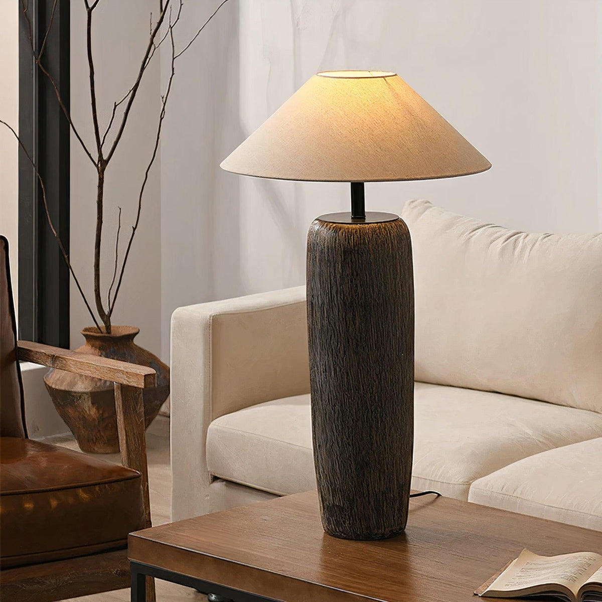 Weathered Wood Floor Lamp