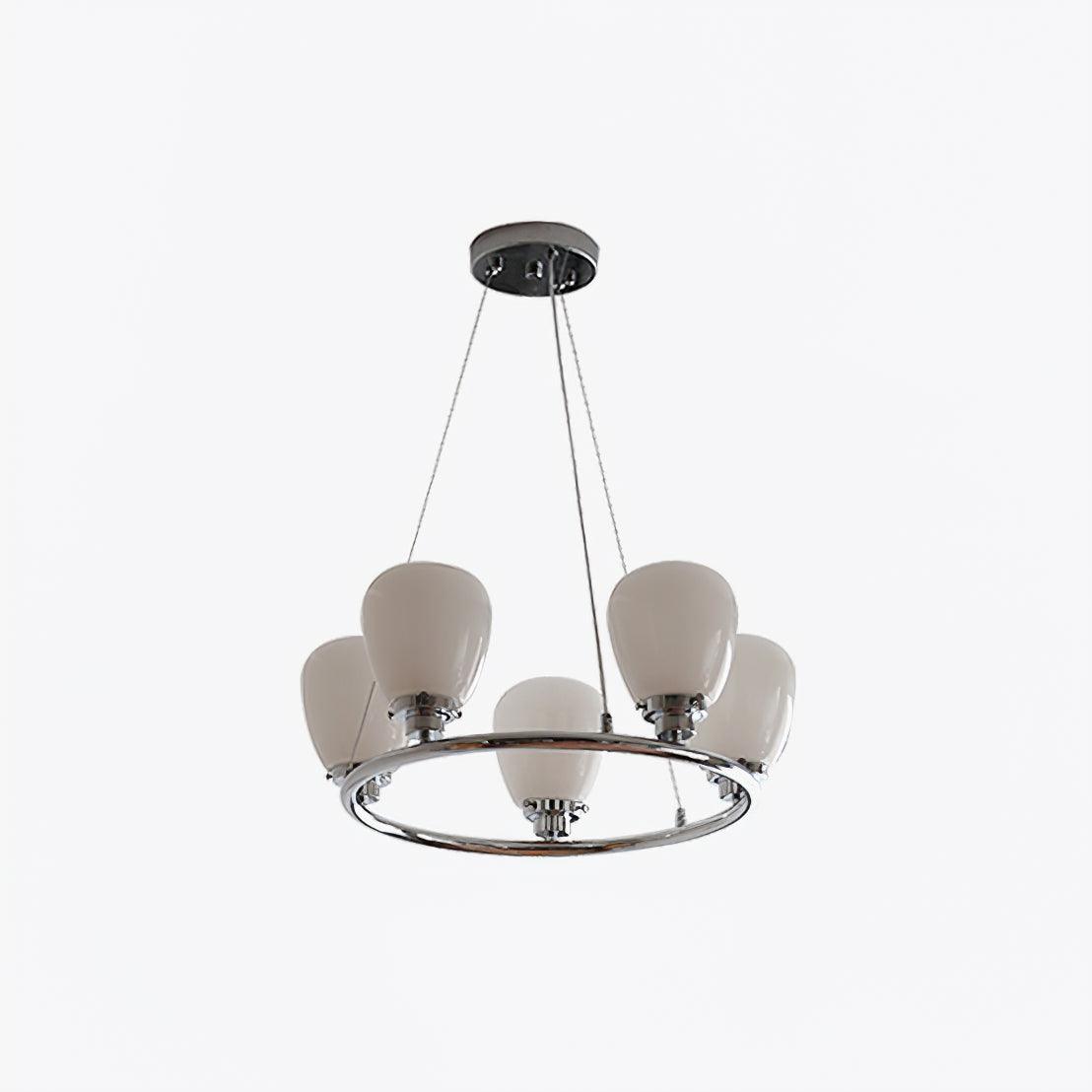 Werner Modern Chrome and Glass Chandelier for Dining Room and Living Room