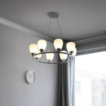 Werner Modern Chrome and Glass Chandelier for Dining Room and Living Room