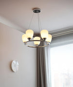 Werner Modern Chrome and Glass Chandelier for Dining Room and Living Room