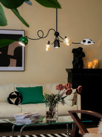 WhimsiLoop Sculptural Chandelier with Mixed Glass Shades