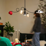 WhimsiLoop Sculptural Chandelier with Mixed Glass Shades