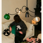 WhimsiLoop Sculptural Chandelier with Mixed Glass Shades