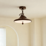 Whirl Ceiling Lamp – Modern Walnut & Chrome Flush Mount Light