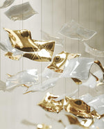 Whispering Kerchiefs Modern Glass Chandelier for Living and Dining Rooms