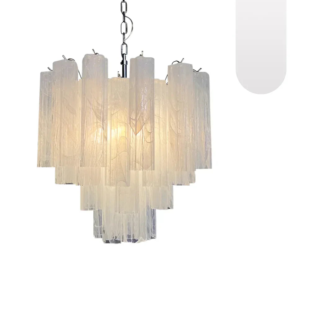 White Glass Tube Chandelier