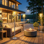 White Column Outdoor Floor Lamp – Modern Aluminum Garden Light
