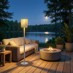 White Column Outdoor Floor Lamp – Modern Aluminum Garden Light