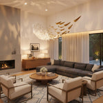 White Feather Art Deco Glass Chandelier – Customizable Modern LED Pendant Light