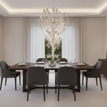 White Feather Art Deco Glass Chandelier – Customizable Modern LED Pendant Light