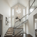 White Feather Art Deco Glass Chandelier – Customizable Modern LED Pendant Light