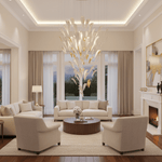 White Feather Art Deco Glass Chandelier – Customizable Modern LED Pendant Light