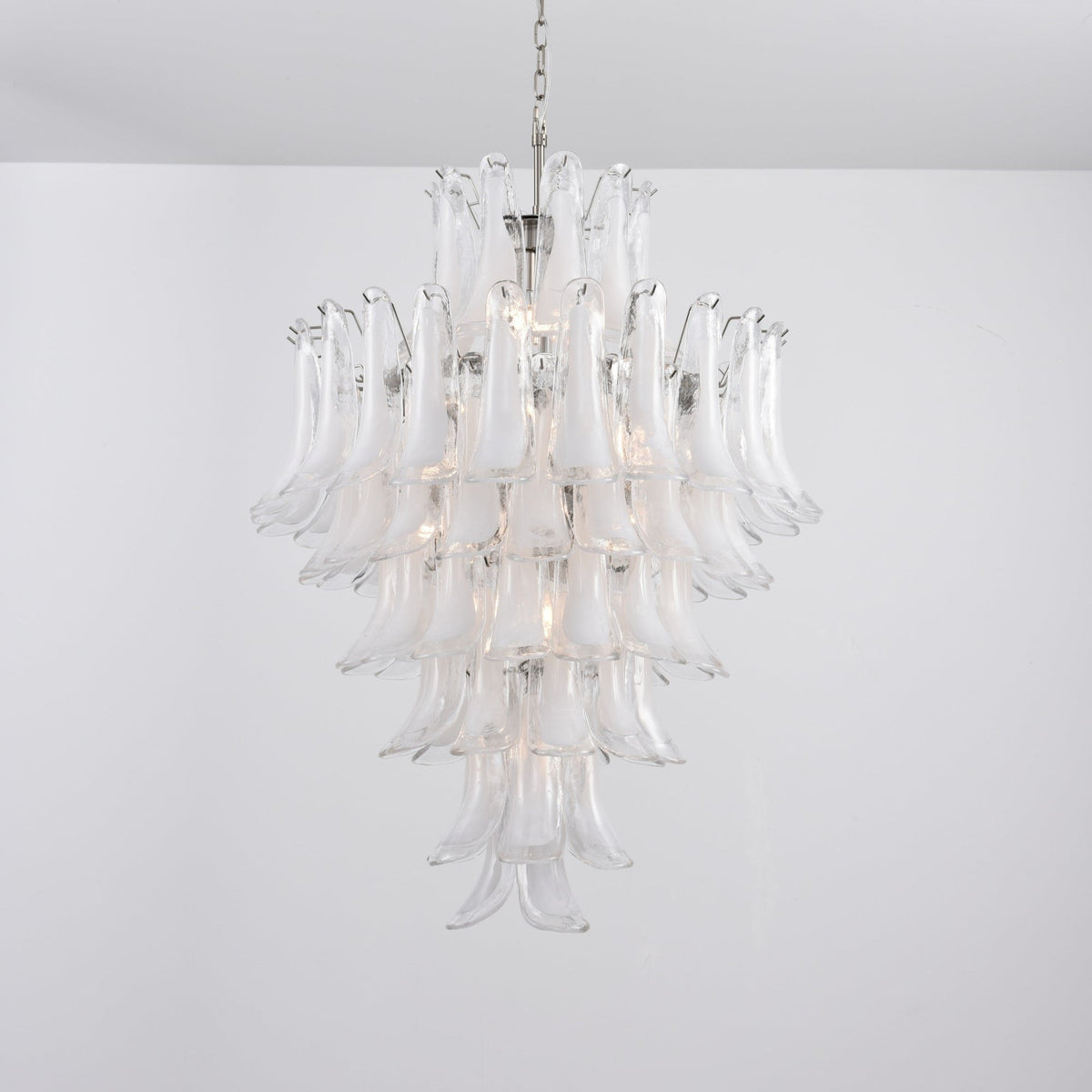White Cloud Glass Petals Chandelier – Modern Venetian Style Lighting