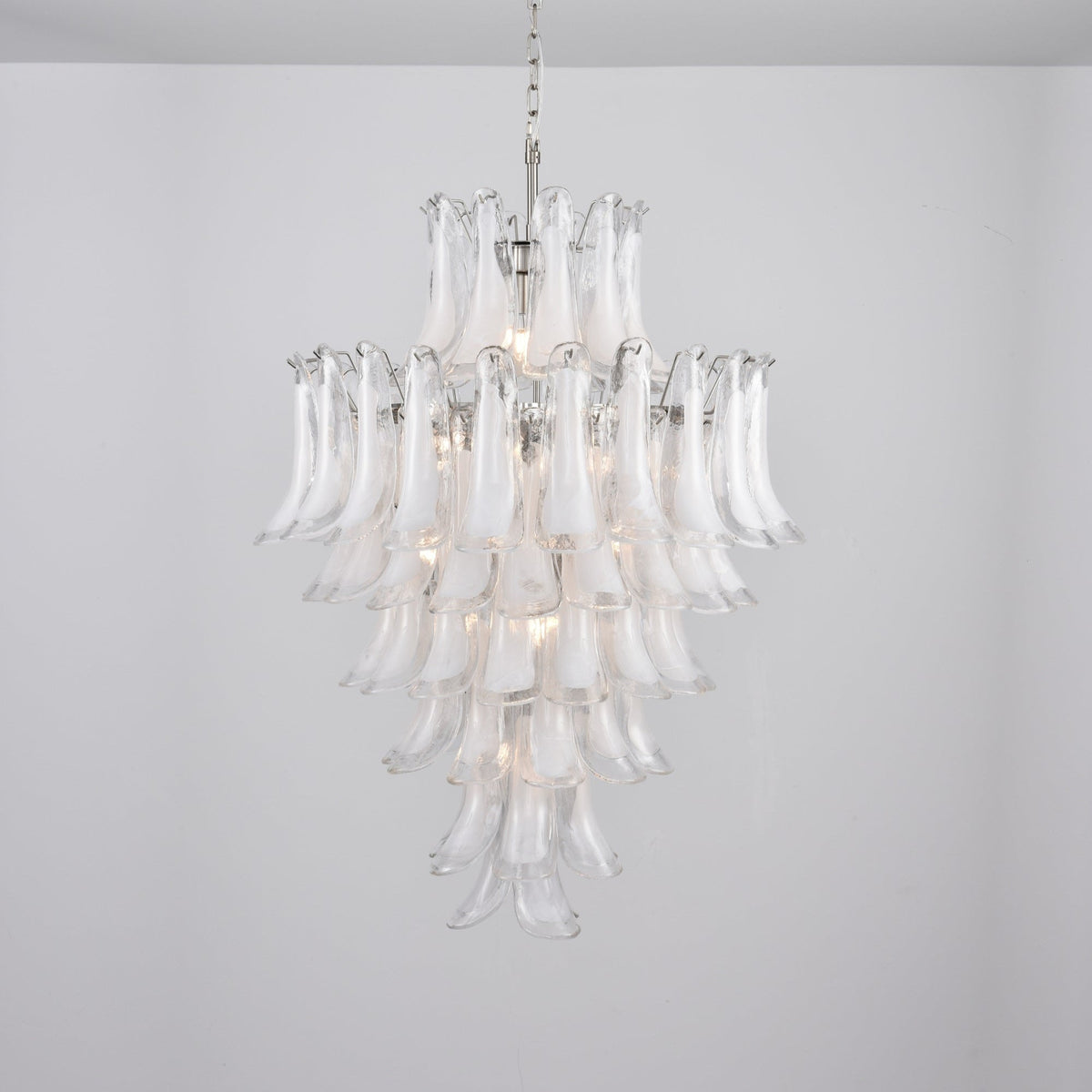 White Cloud Glass Petals Chandelier – Modern Venetian Style Lighting