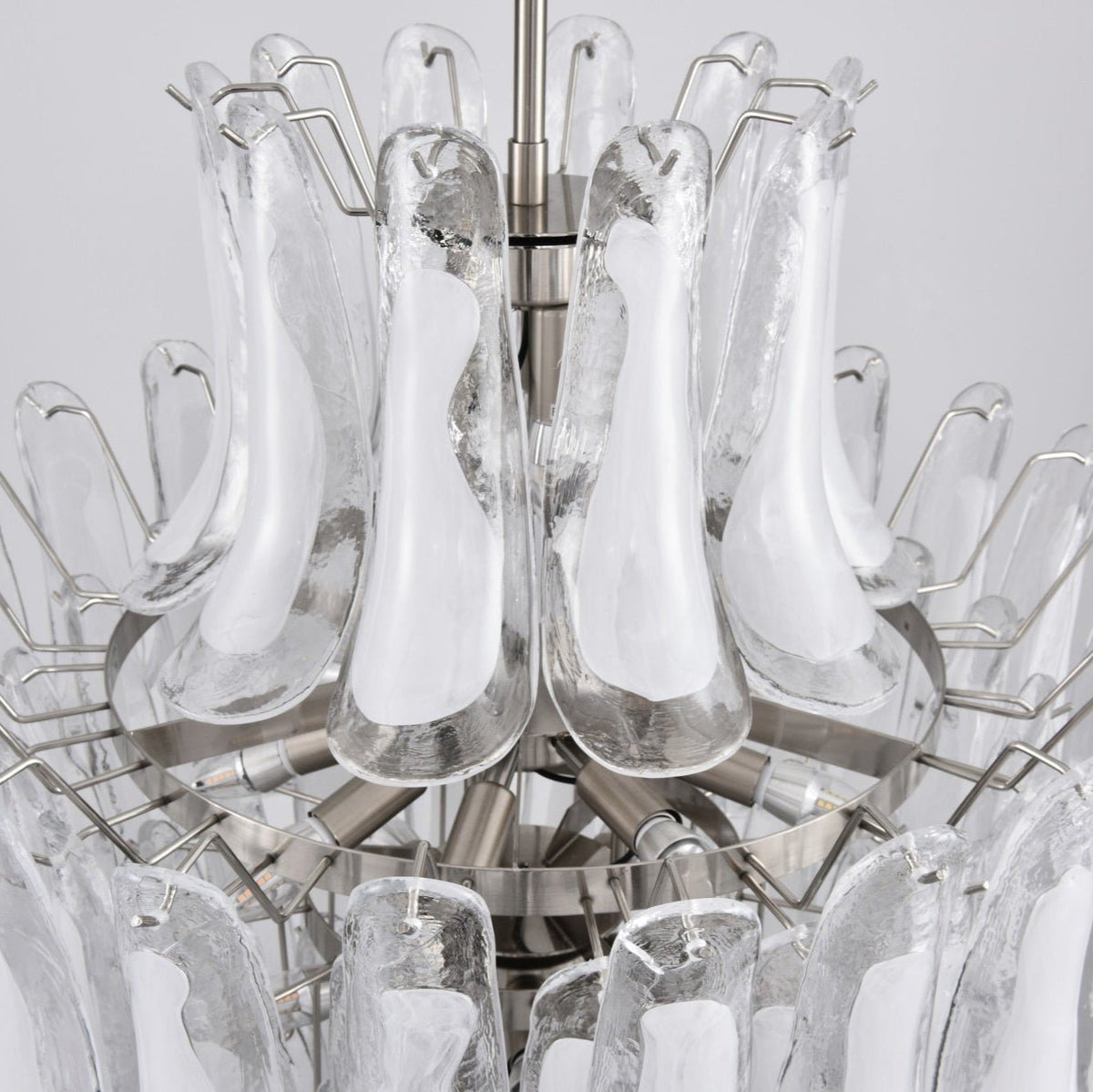 White Cloud Glass Petals Chandelier – Modern Venetian Style Lighting