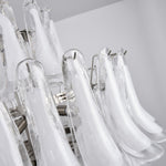 White Cloud Glass Petals Chandelier – Modern Venetian Style Lighting