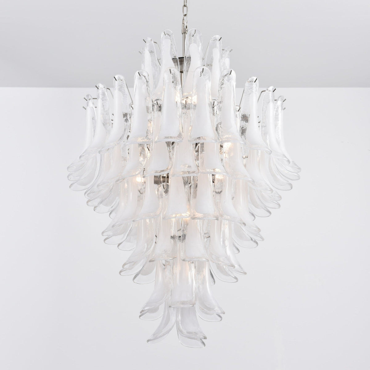 White Cloud Glass Petals Chandelier – Modern Venetian Style Lighting