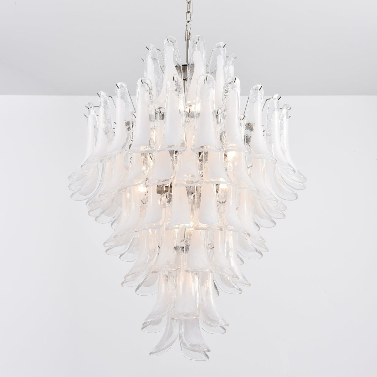 White Cloud Glass Petals Chandelier – Modern Venetian Style Lighting