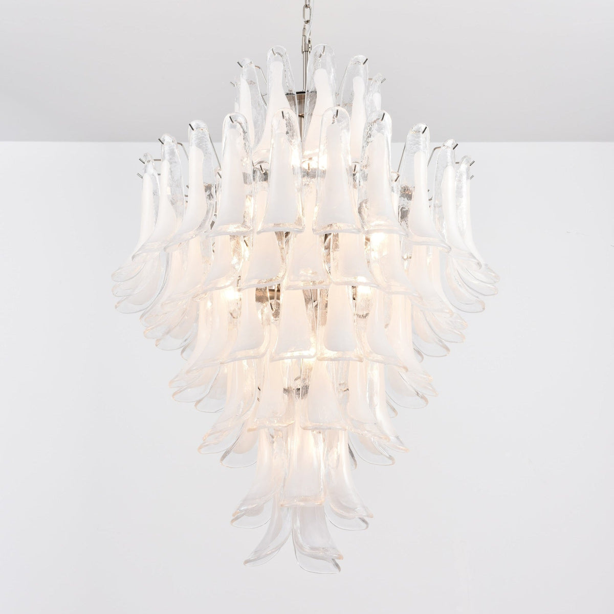 White Cloud Glass Petals Chandelier – Modern Venetian Style Lighting