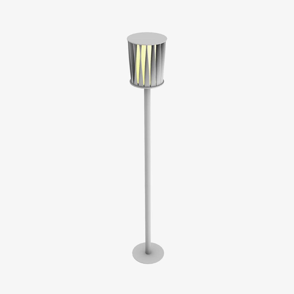 White Column Outdoor Floor Lamp – Modern Aluminum Garden Light