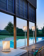 White Column Outdoor Floor Lamp – Modern Aluminum Garden Light