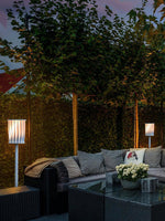White Column Outdoor Floor Lamp – Modern Aluminum Garden Light