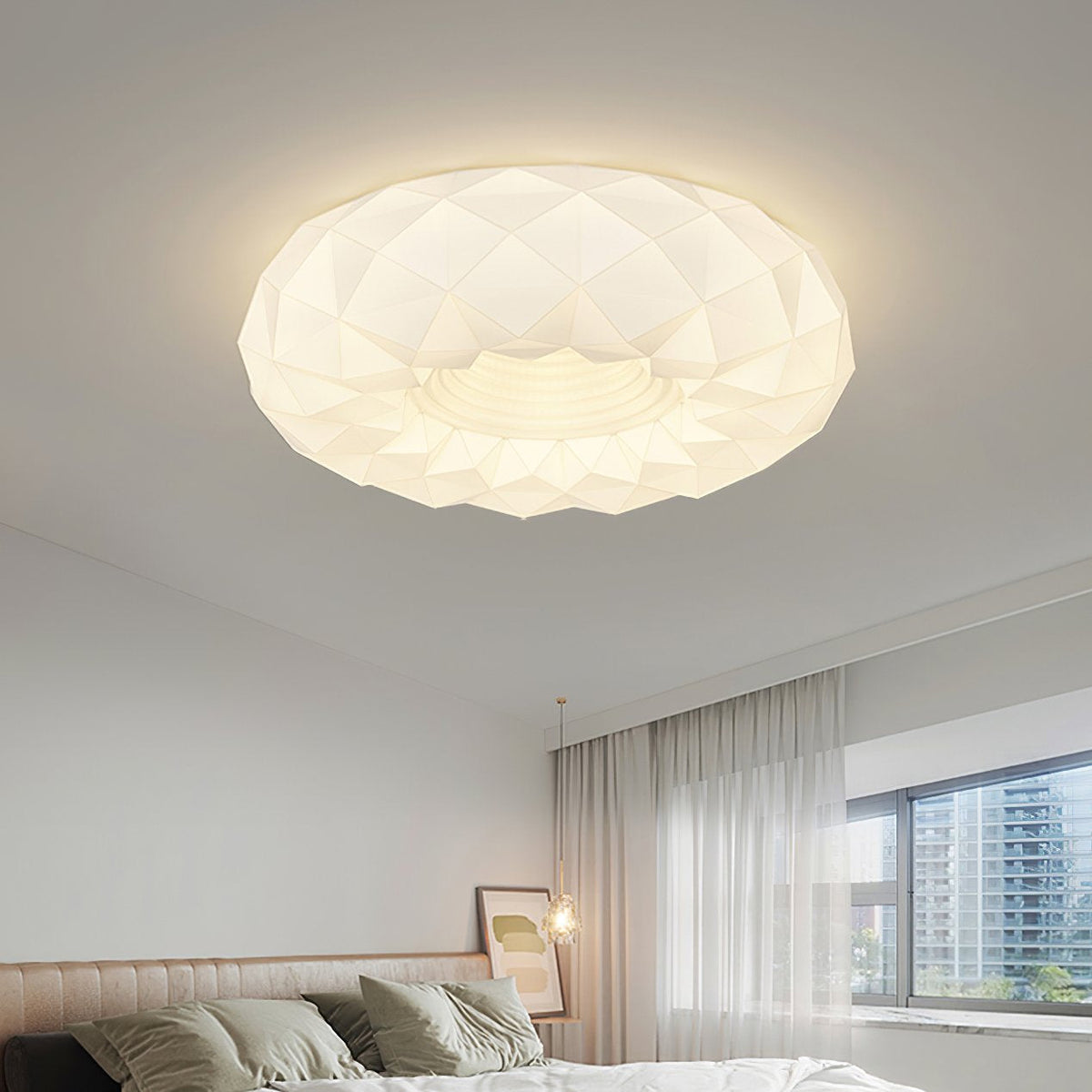 White Honeycomb Ceiling Lamp