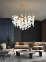 White Jade Branch Brass Chandelier